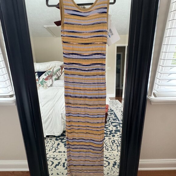 NWT: Missoni Women's White Metallic Space-dyed Knitted Midi Dress- Size SMALL - Picture 5 of 8